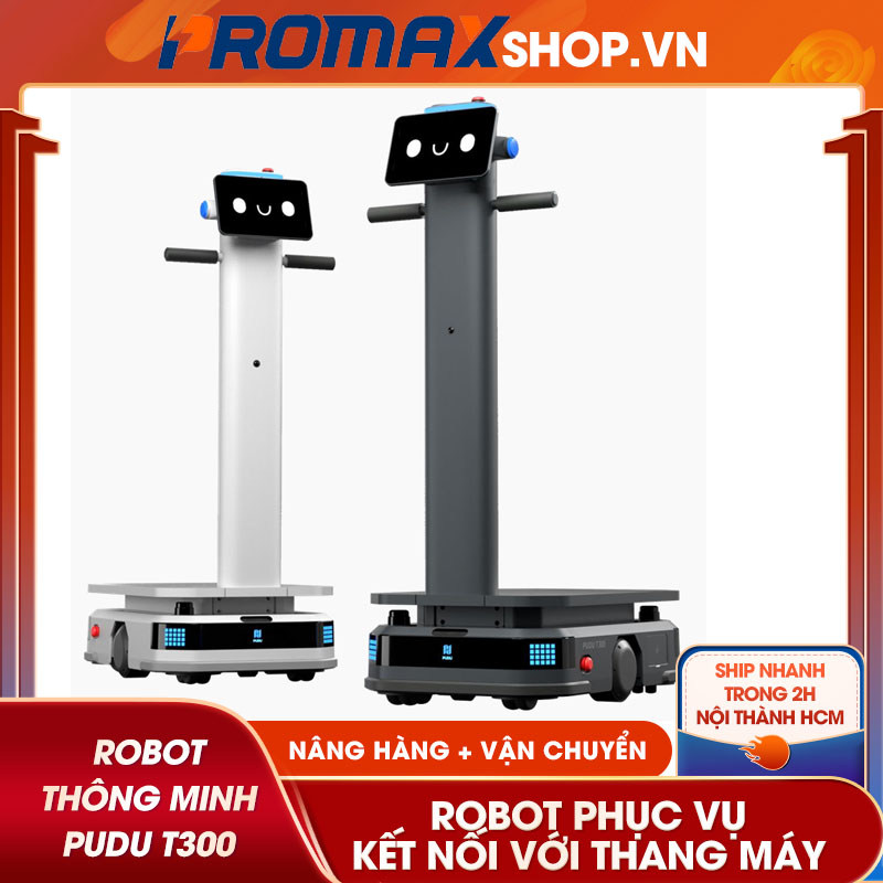 Robot giao hàng công nghiệp thông minh Pudu T300 kết nối thang máy