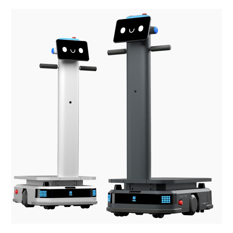 Robot giao hàng công nghiệp thông minh Pudu T300 kết nối thang máy